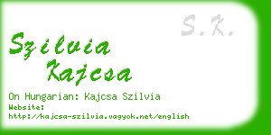 szilvia kajcsa business card